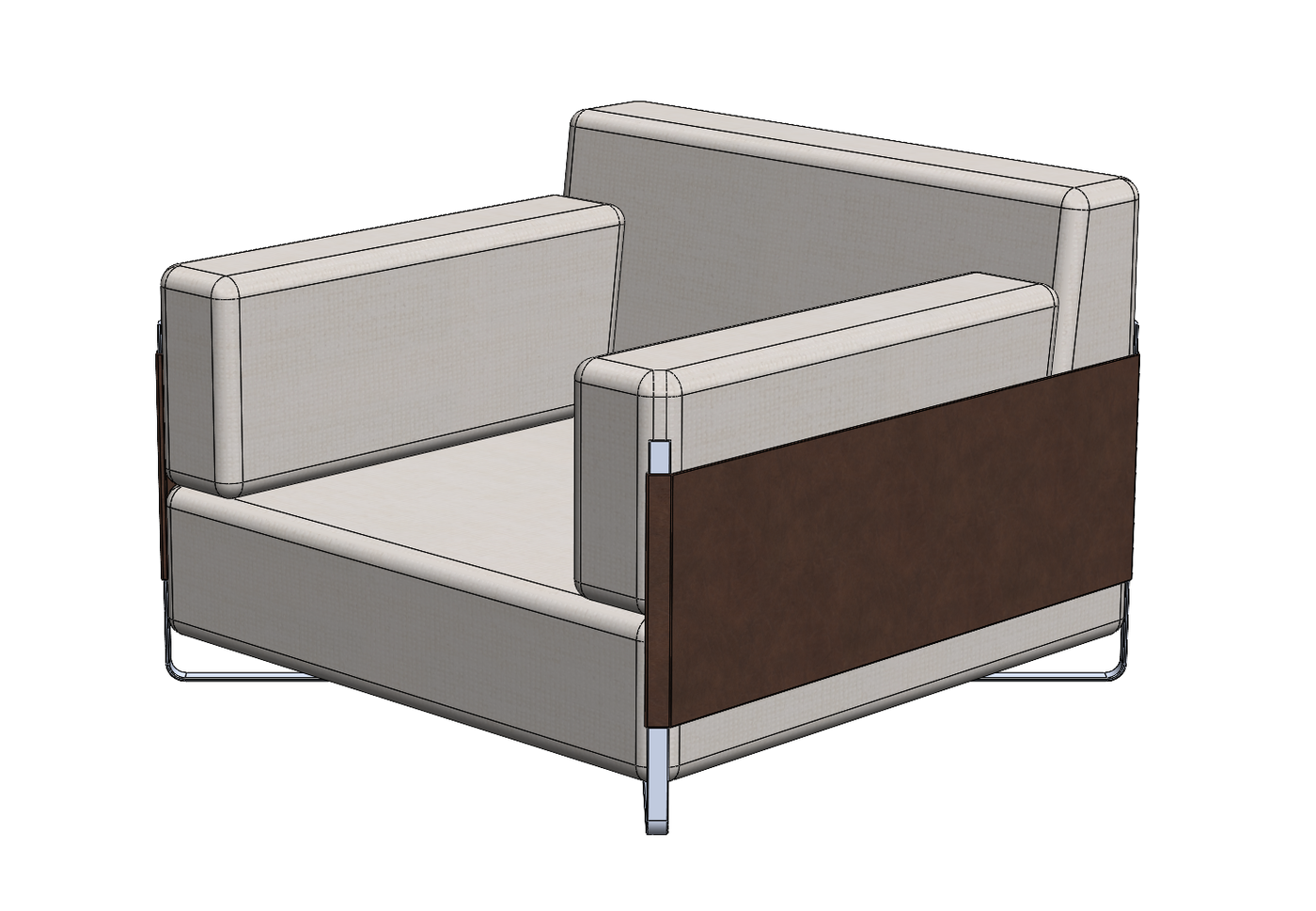 SolidWorks model of the lounge chair